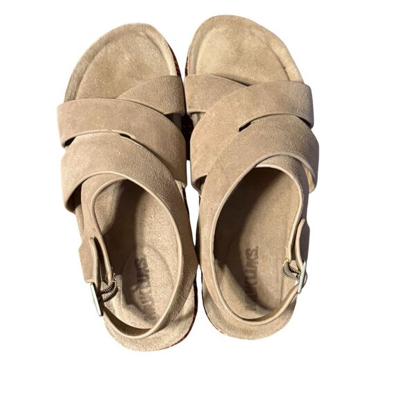 MUKLUKS Suede Strappy Platform Sandals Colorful Sole Womens Size 40 (9.5)  Adjus - Picture 4 of 10